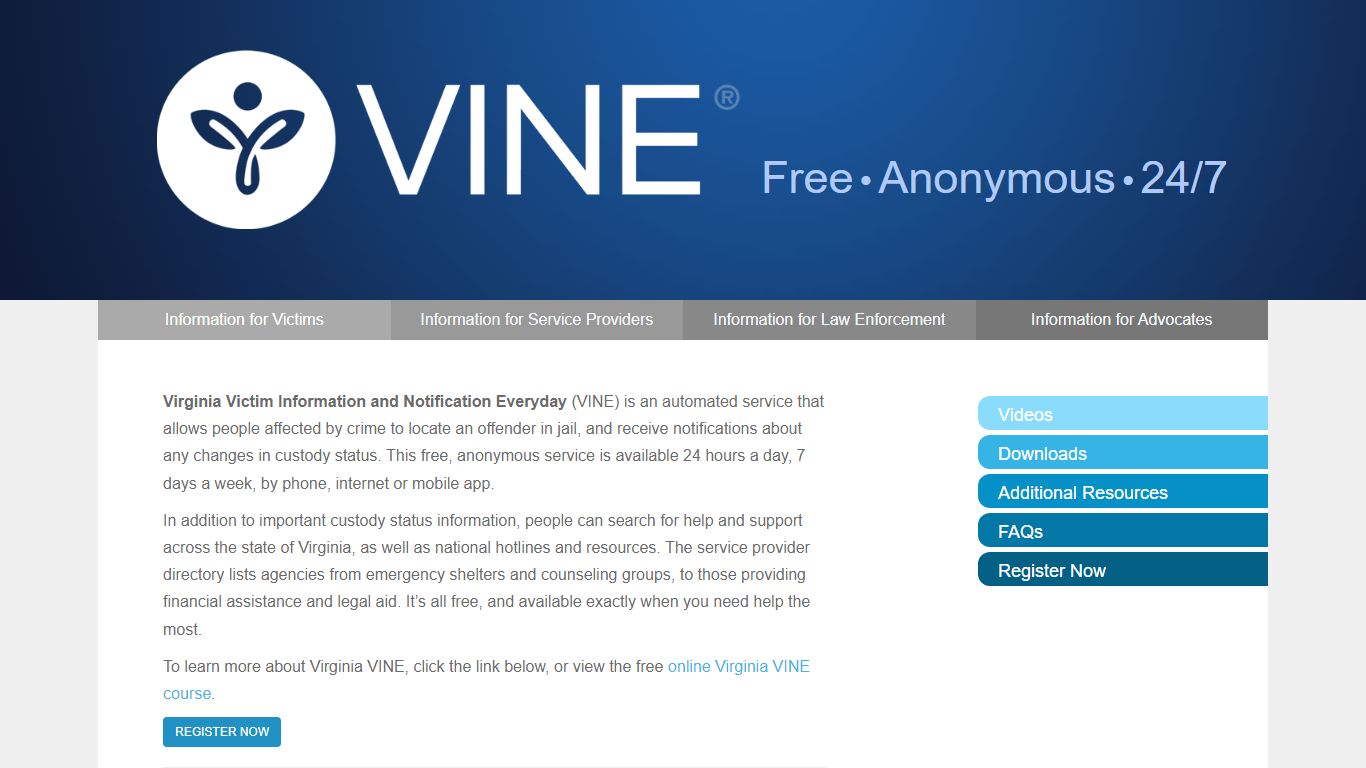 Victim information and notification everyday - VA-VINE
